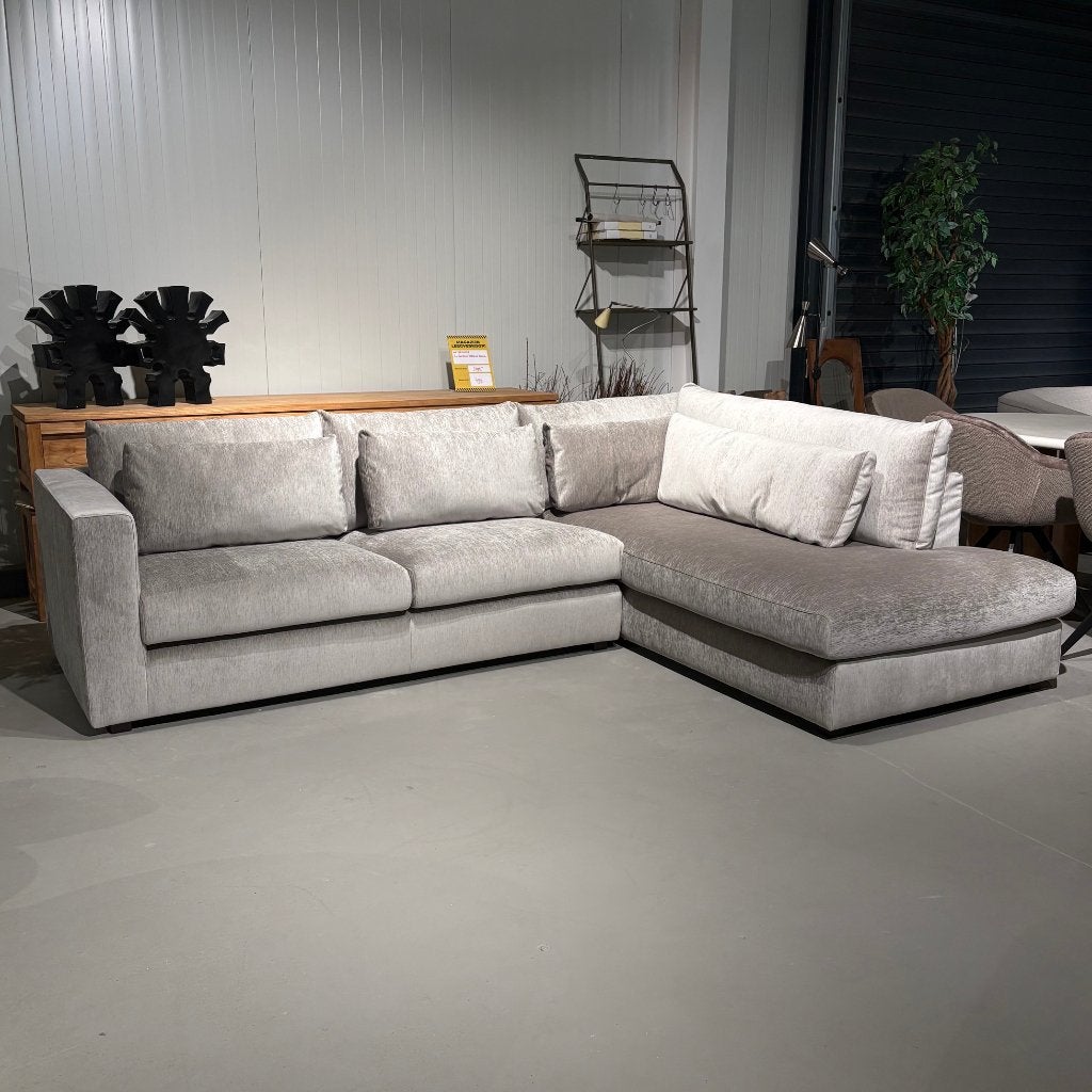 Hoekbank lounge grijs/groen !nieuw! 294x216, Ophalen, Japandi, 250 tot 300 cm, Hoekbank