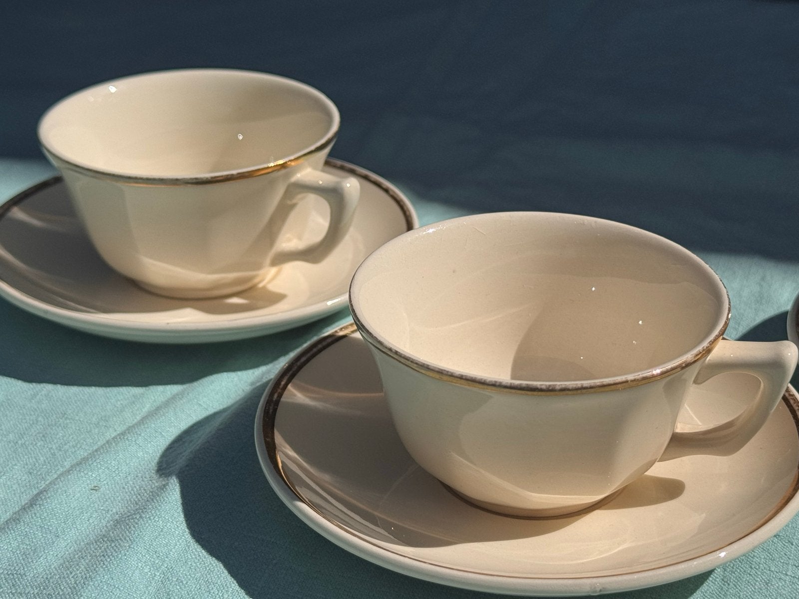 4 Villeroy & Boch Blandor kop en schotel crème goudfilet, Ophalen of Verzenden