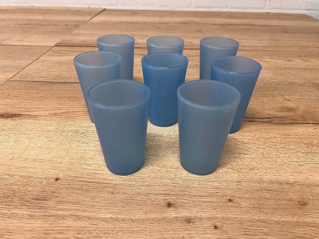 8 Blauwe Plastic Bekers, Ophalen of Verzenden, Overige materialen, Overige stijlen, Overige typen