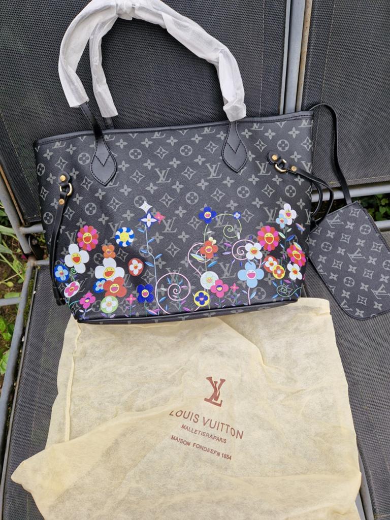 Nieuwe neverfull zwart monogram bloemen, Ophalen of Verzenden, Nieuw, Zwart, Schoudertasje