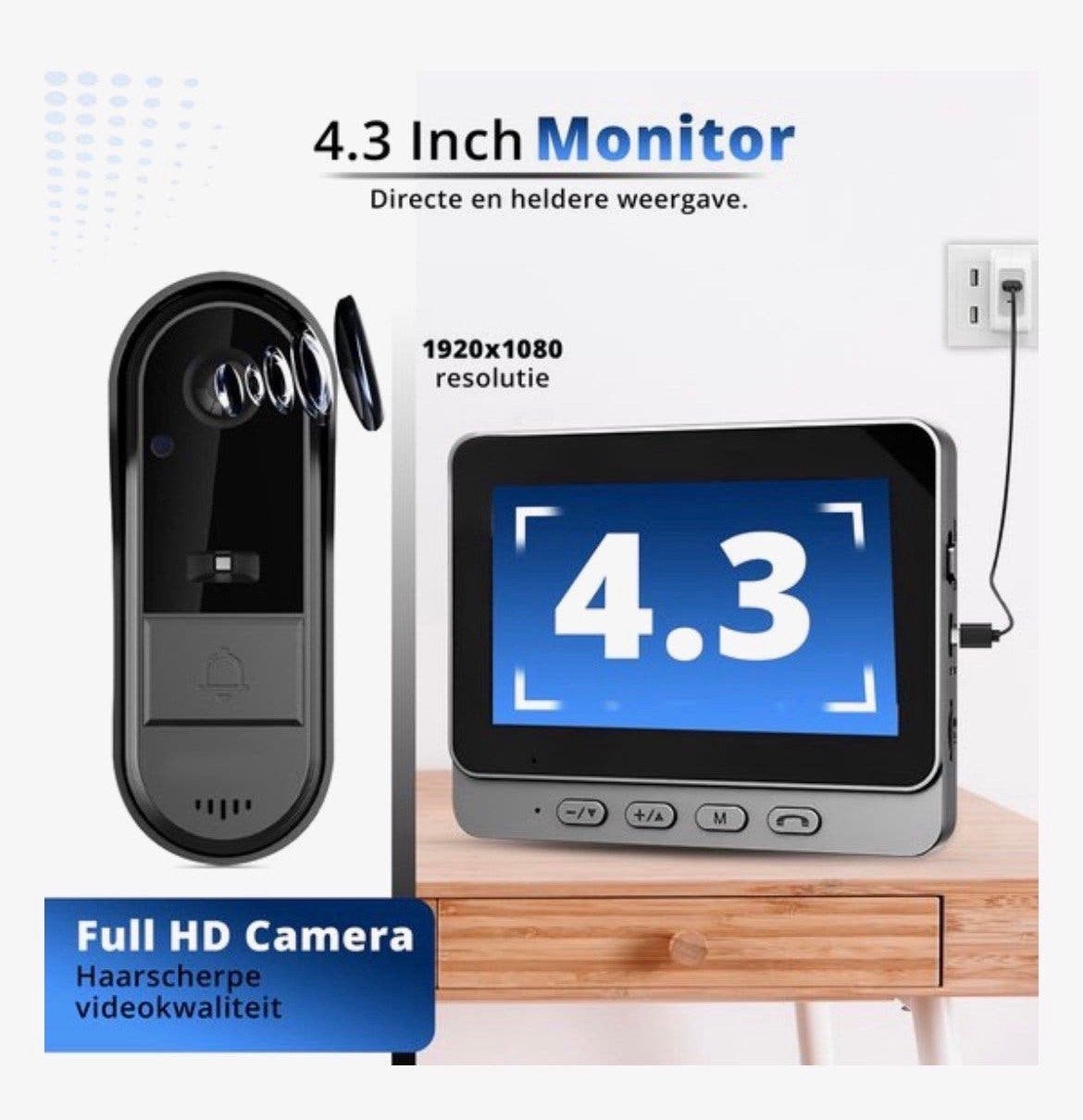Video Deurbel met Monitor - Zo Goed als Nieuw, Draadloos, Ophalen of Verzenden, Zo goed als nieuw, Info@steen.com