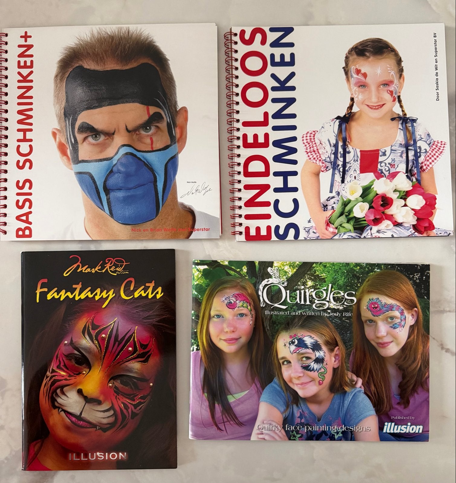 Schminkboeken: Basis, Eindeloos, Fantasy Cats, Quirgles, Ophalen of Verzenden, Zo goed als nieuw, Overige onderwerpen, Geschikt voor kinderen