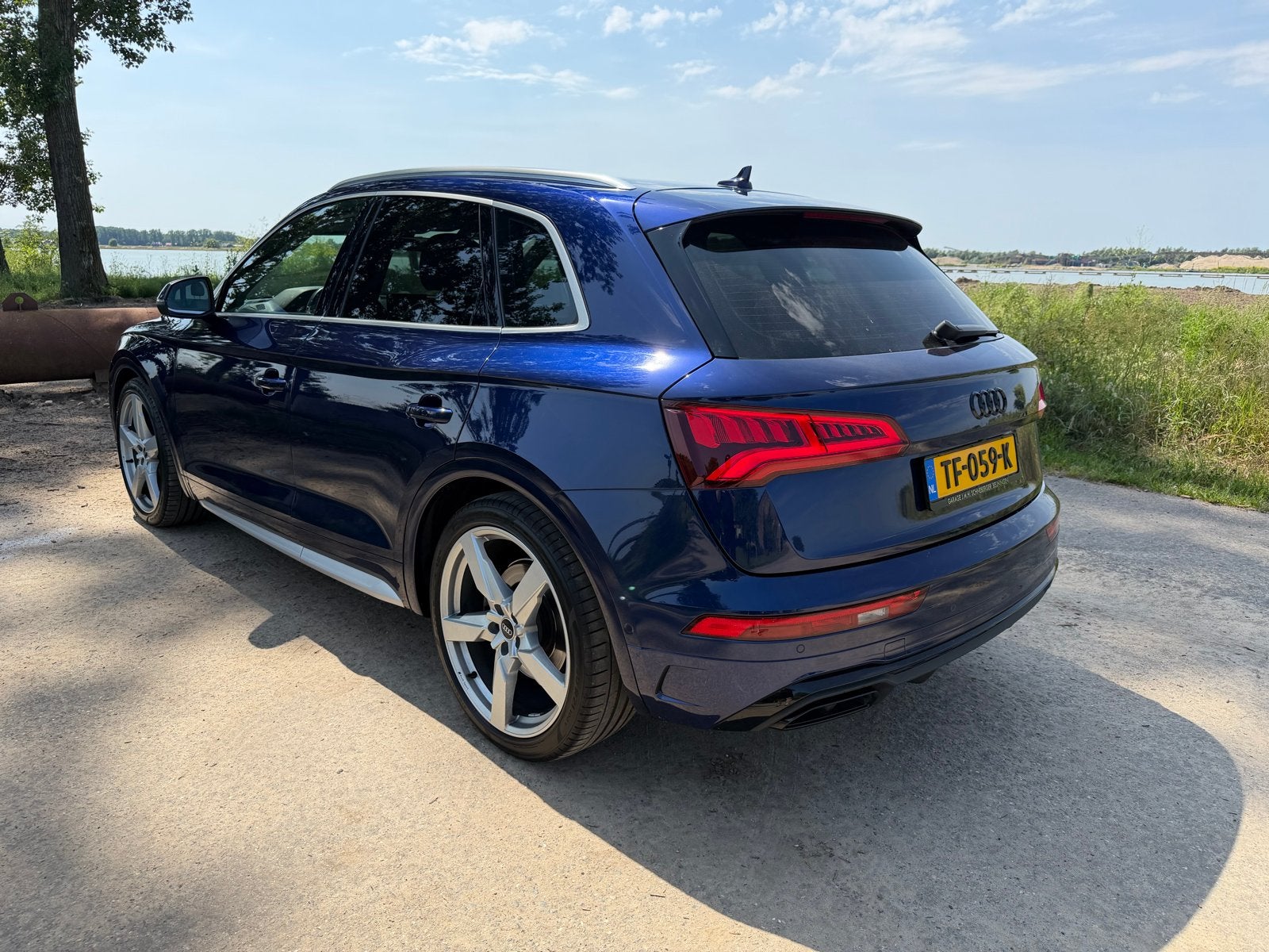 Audi Q5 2.0 Tfsi Quattro 252pk S Tronic 2017 Blauw, Auto's, Audi, Automaat, Navigatiesysteem, Euro 6, 4 cilinders