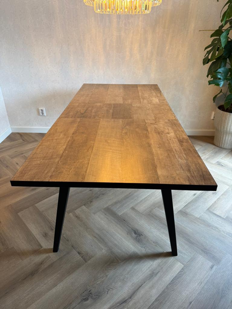 Uitschuifbare eettafel , 200/160 x 90 hout metalen frame, Huis en Inrichting, Tafels | Eettafels, Ophalen, Gebruikt, 50 tot 100 cm