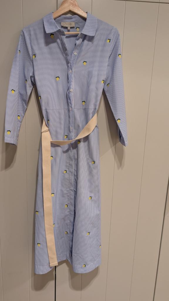 Hobbs Jurk Maat 36 met Citroenprint, Kleding | Dames, Blauw, Ophalen of Verzenden, Zo goed als nieuw, Hobbs