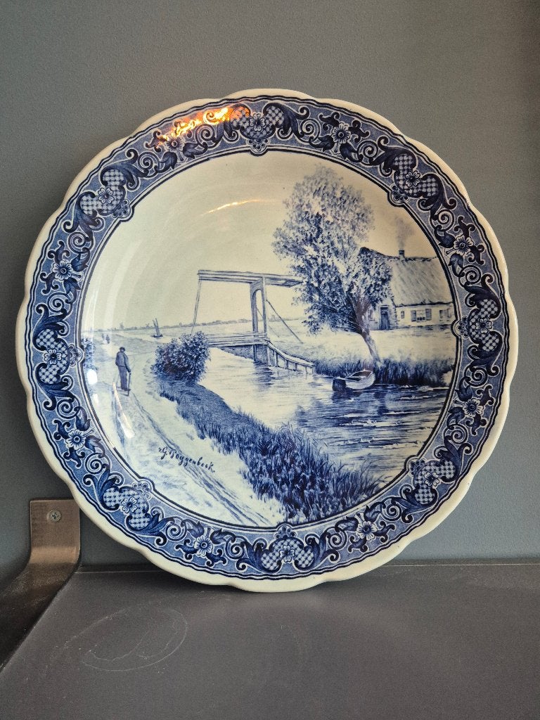 Groot delfts blauw bord, Antiek en Kunst, Ophalen of Verzenden