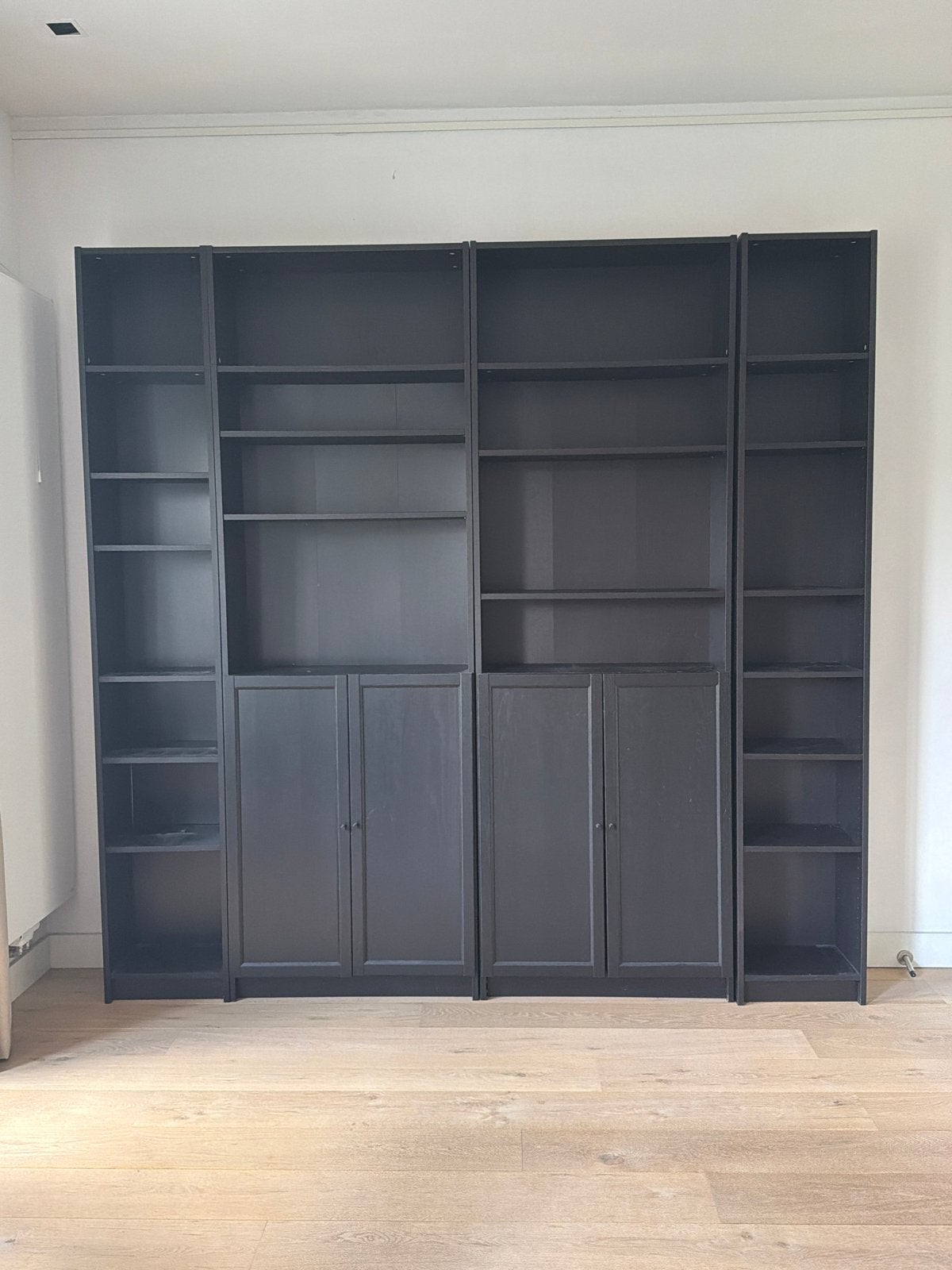 Ikea Billy Boekenkast Zwart - Complete Set, Huis en Inrichting, Kasten | Boekenkasten, Ophalen, Gebruikt, 200 cm of meer, 25 tot 50 cm