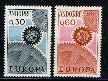 CEPT Andorra Frans 199/200 1967 postfris, Ophalen of Verzenden, Postfris, Overige thema's