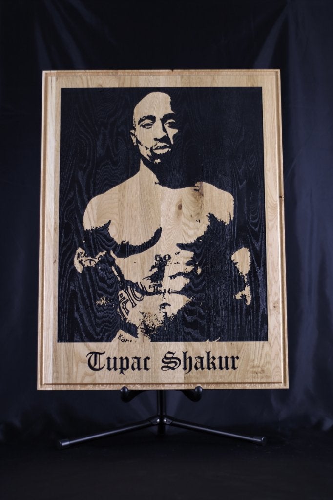Wanddecoratie | Tupac Shakur | Gefreesd in Eiken, Verzenden