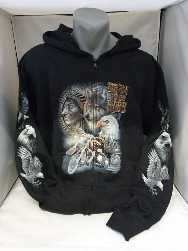 Zwart printvest, born to bee free, wolf ,indiaan ,adelaar, Ophalen of Verzenden, Nieuw, Overige maten, Zwart