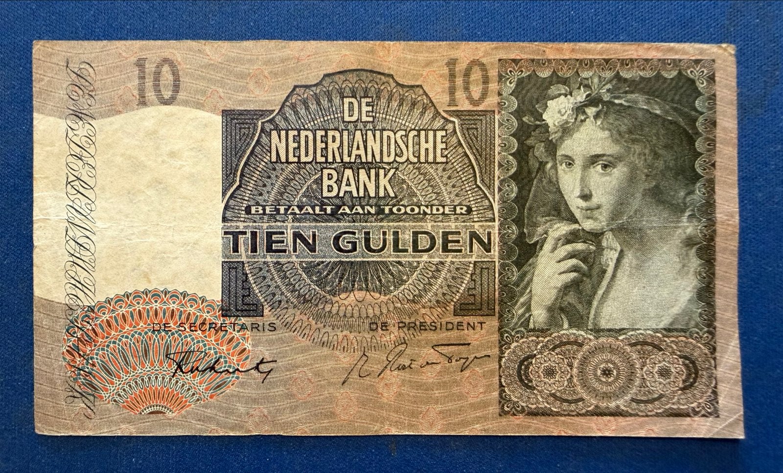 Zeldzaam 10 Gulden biljet uit 1943 - De Nederlandse Bank, Postzegels en Munten, Bankbiljetten | Nederland, Los biljet, 10 gulden