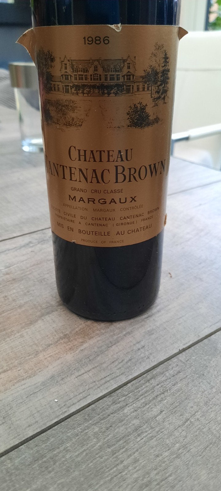 Château Cantenac Brown Margaux 1986 Rode Wijn, Ophalen of Verzenden, Gebruikt, Frankrijk, Rode wijn
