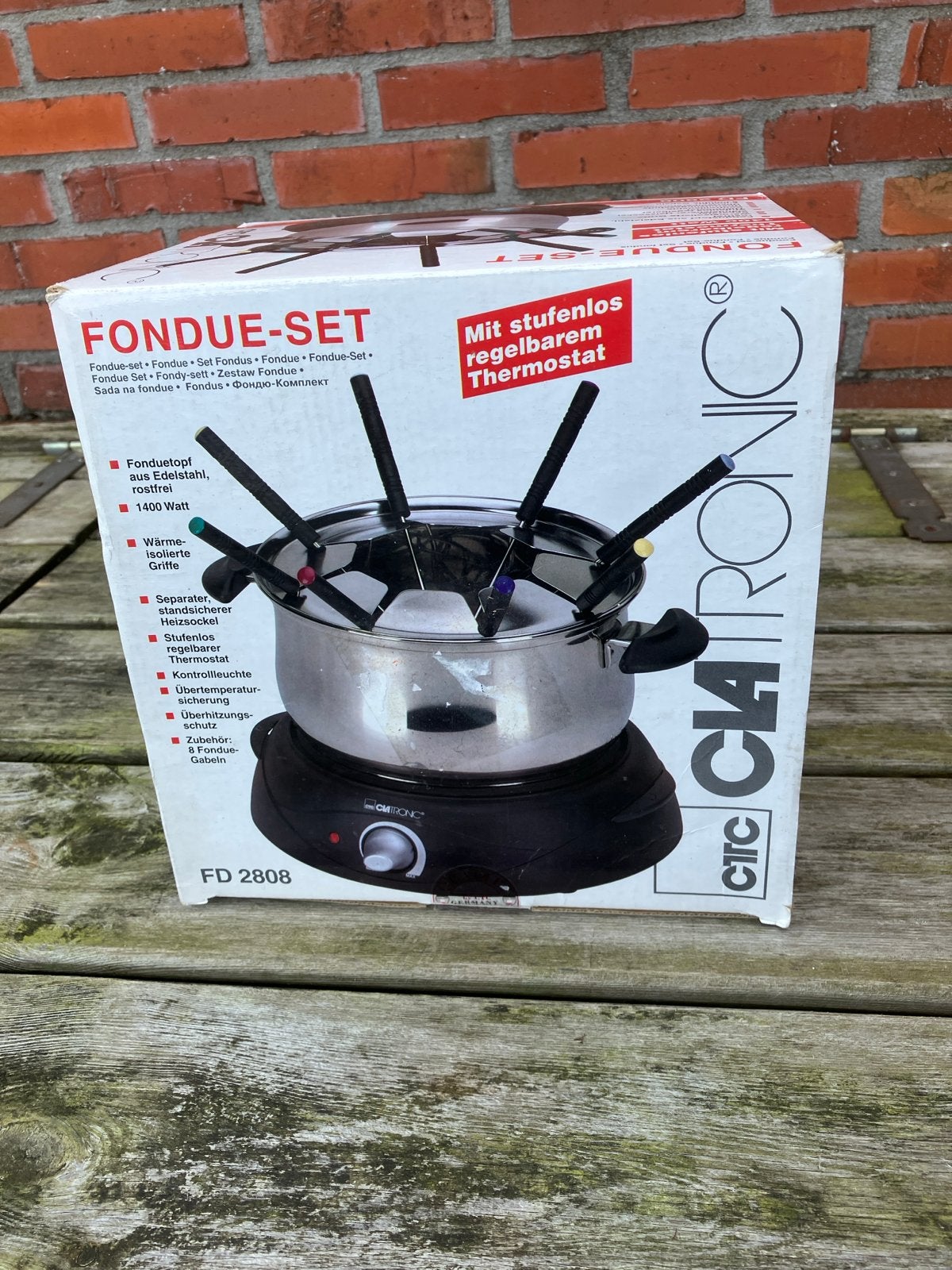 Clatronic Fondue Set FD 2808 - Elektrisch met Thermostaat, Witgoed en Apparatuur, Ophalen of Verzenden, Nieuw, Elektrisch, Fondueset