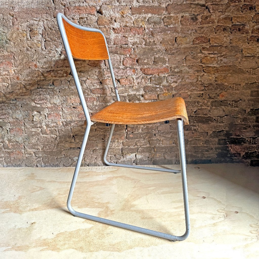 Vintage IKEA Kristian stoel met buizenframe en hout, Ophalen, Gebruikt, Bruin, Vintage