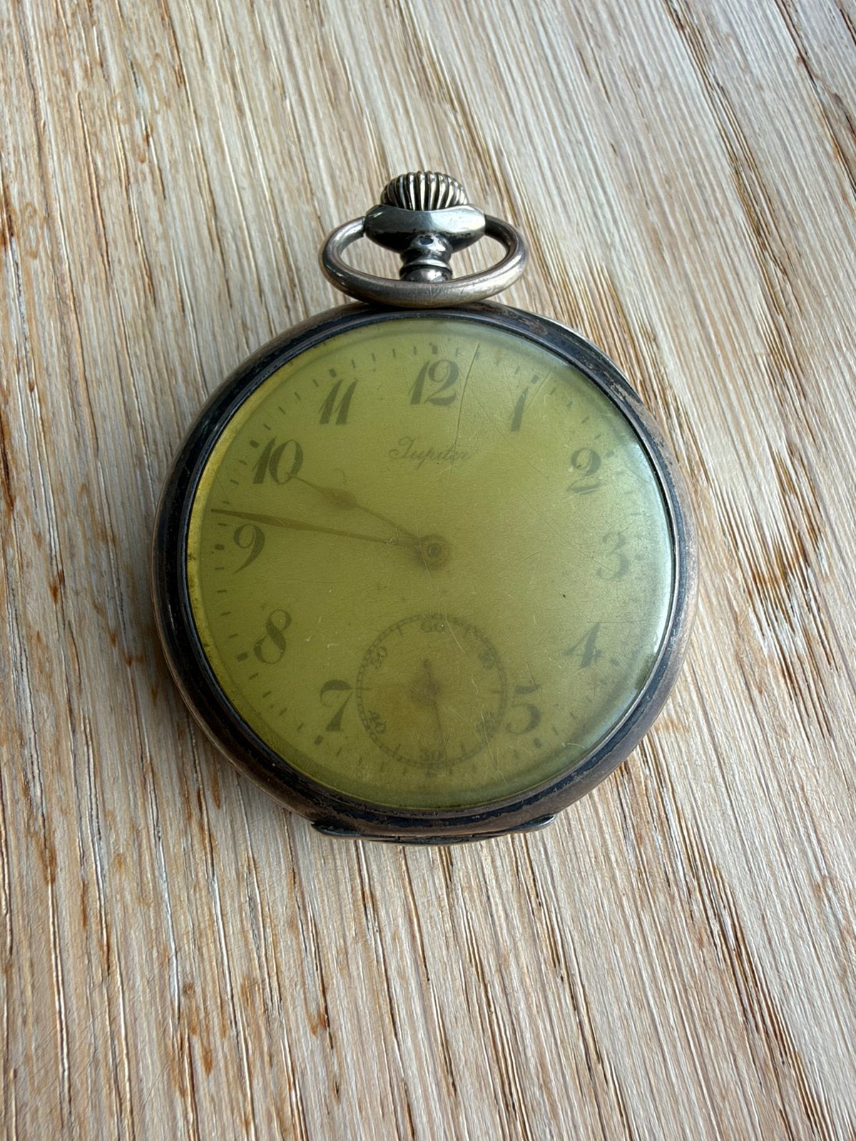 Antiek Jupiter zakhorloge – opknapper / verzamelobject, Ophalen of Verzenden, Staal, Overige merken