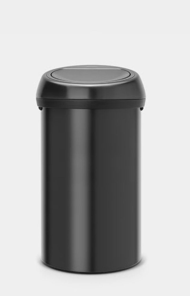 Brabantia Touch Bin Prullenbak - 60 liter - Matt Black, 40 liter of meer, Ophalen, Zo goed als nieuw, Rvs