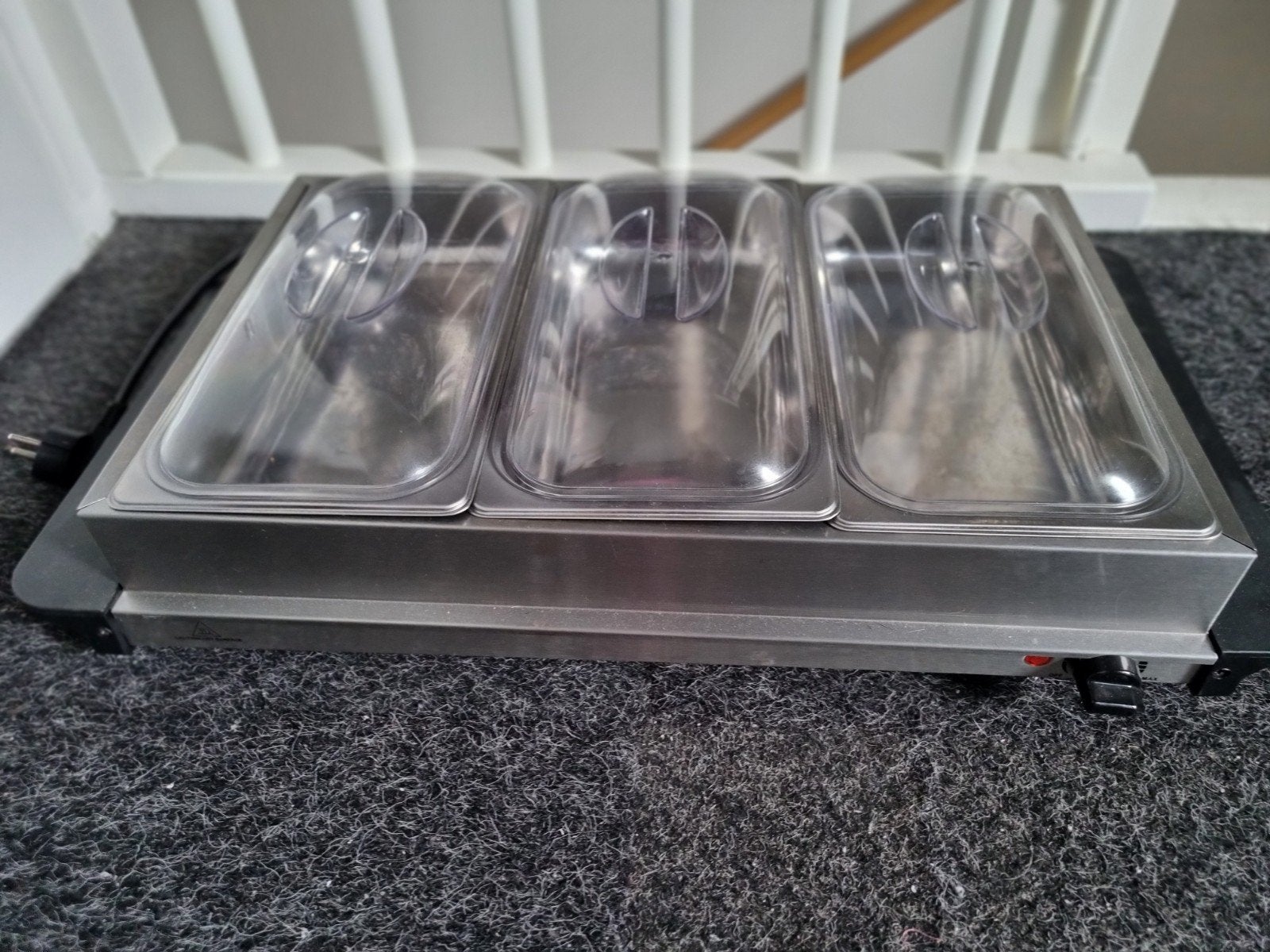 Buffetwarmer met thermostaat 3 schaals als nieuw, Ophalen, Zo goed als nieuw