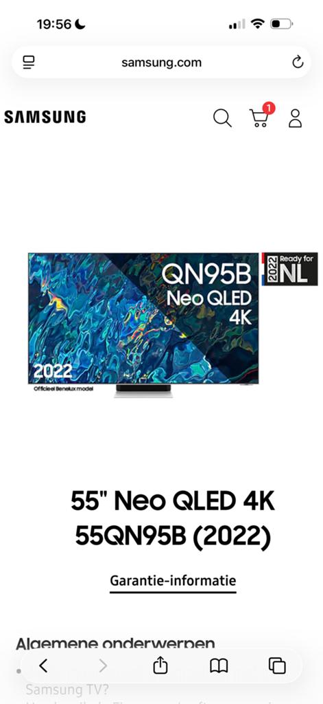 SAMSUNG TV Neo QLED 4K 55QN95B, Ophalen, QLED, Zo goed als nieuw, 100 Hz