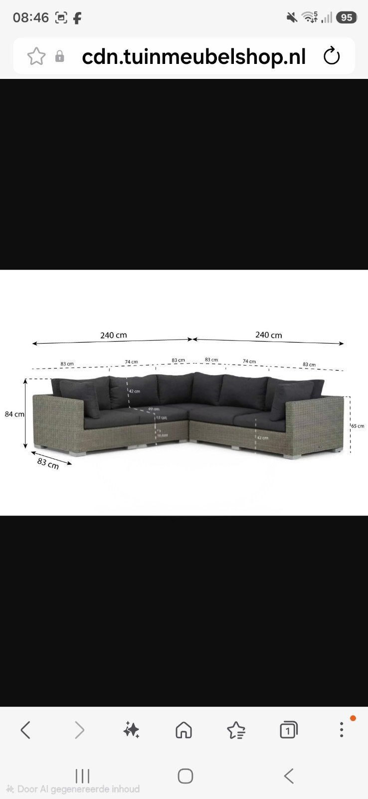 Garden collections Cuba hoek loungeset, Ophalen, Zo goed als nieuw