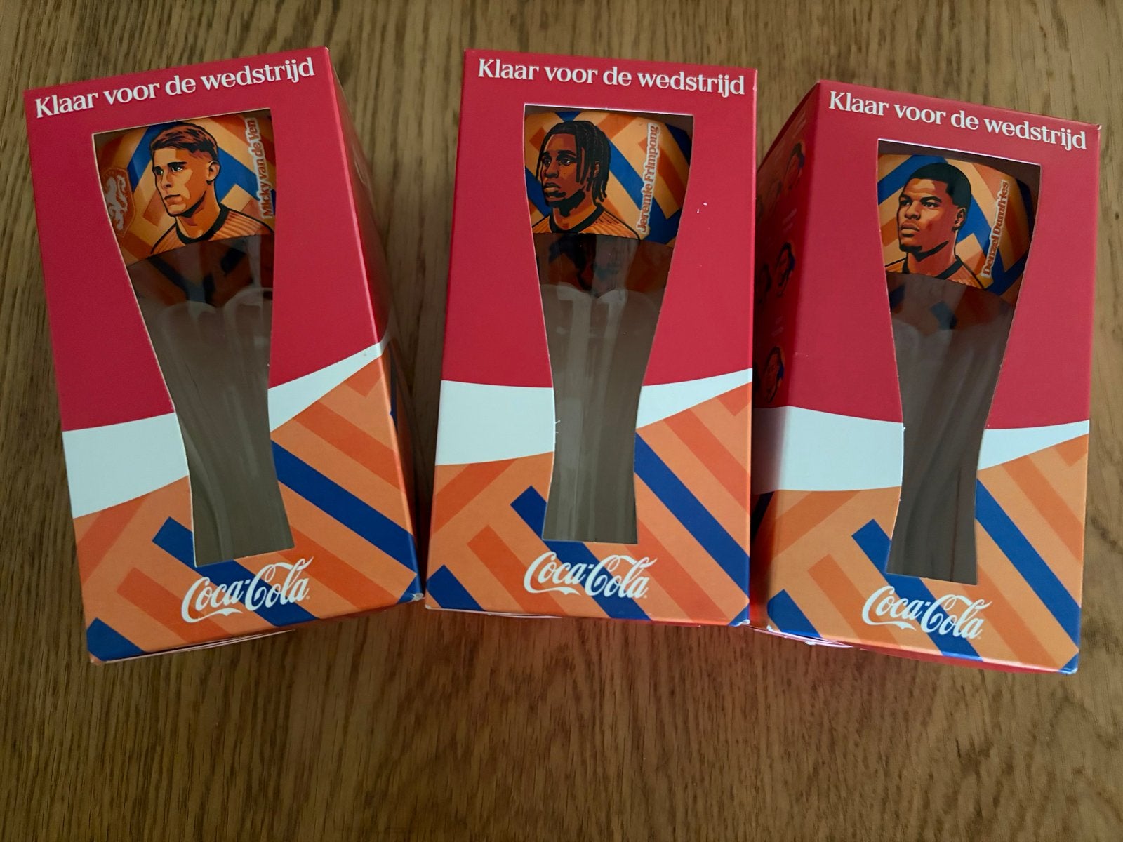 Coca-Cola 3 Oranje Glazen, Nieuw, Ophalen of Verzenden, Meerkleurig, Overige merken