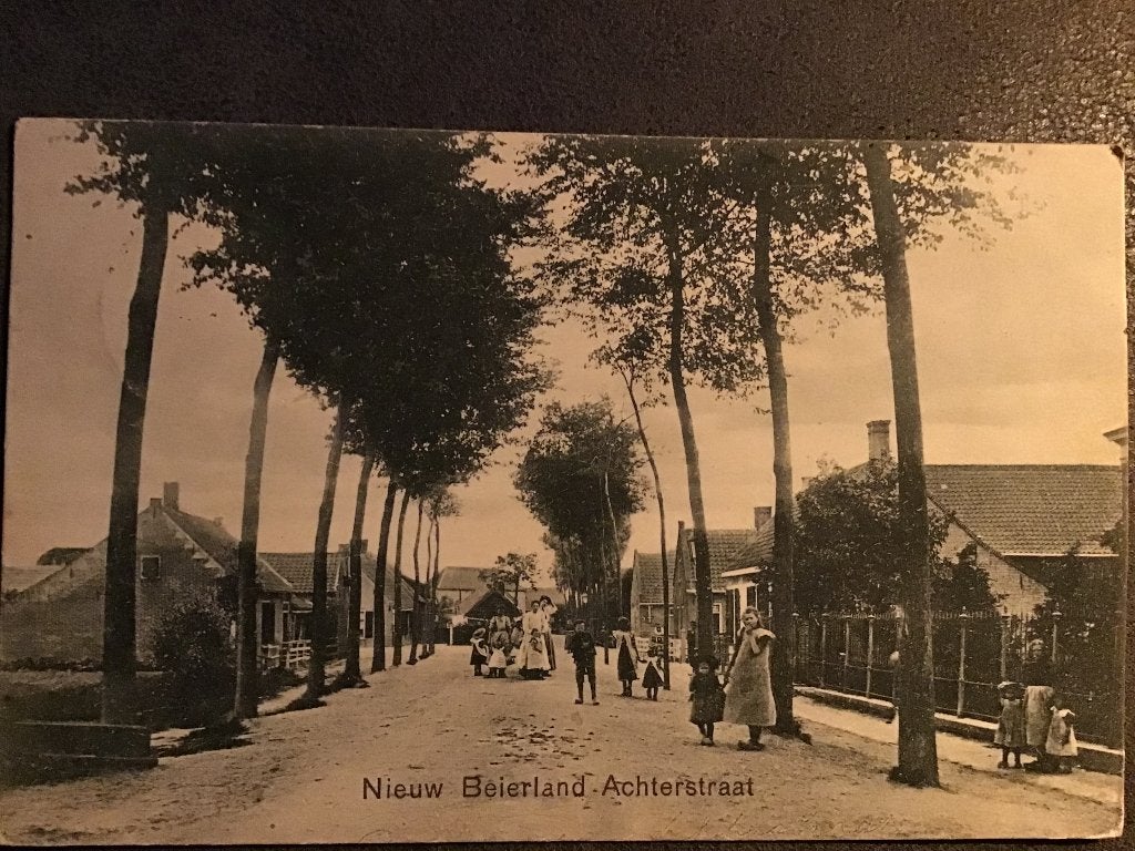 Oude Ansichtkaart Nieuw-Beijerland - Achterstraat (1911), Ophalen of Verzenden, Voor 1920, Gelopen, Zuid-Holland