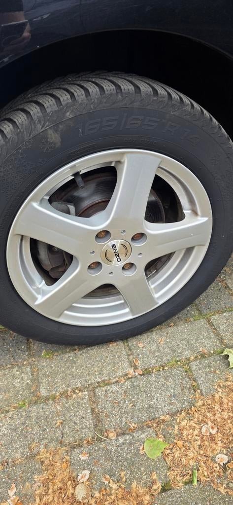Winterbanden/velgen voor Peugeot 108, Citroën C1, Toyota, Ophalen, 14 inch, Gebruikt, Banden en Velgen