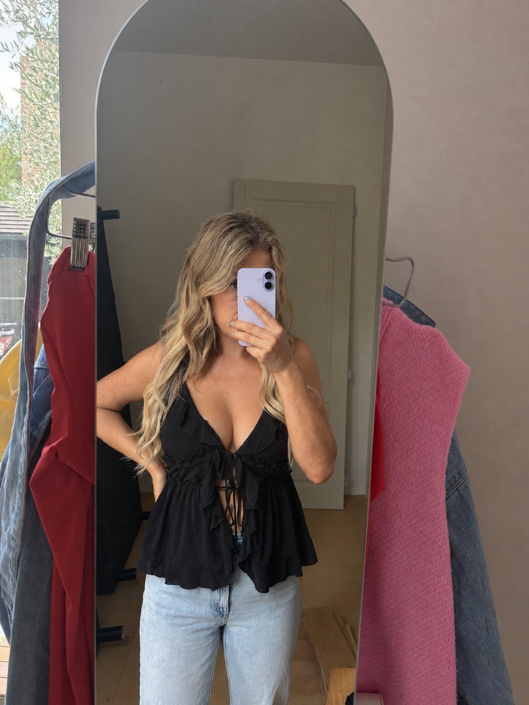 Pull & Bear festival ruffle top, Kleding | Dames, Zwart, Ophalen of Verzenden, Zo goed als nieuw, Maat 36 (S)