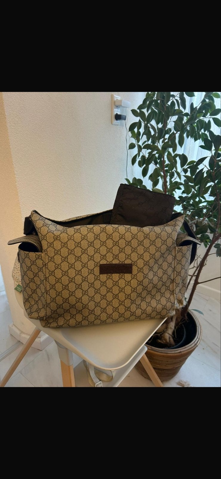 Gucci luiertas met GG-monogram, Kinderen en Baby's, Ophalen of Verzenden, Gebruikt, Schoudertas