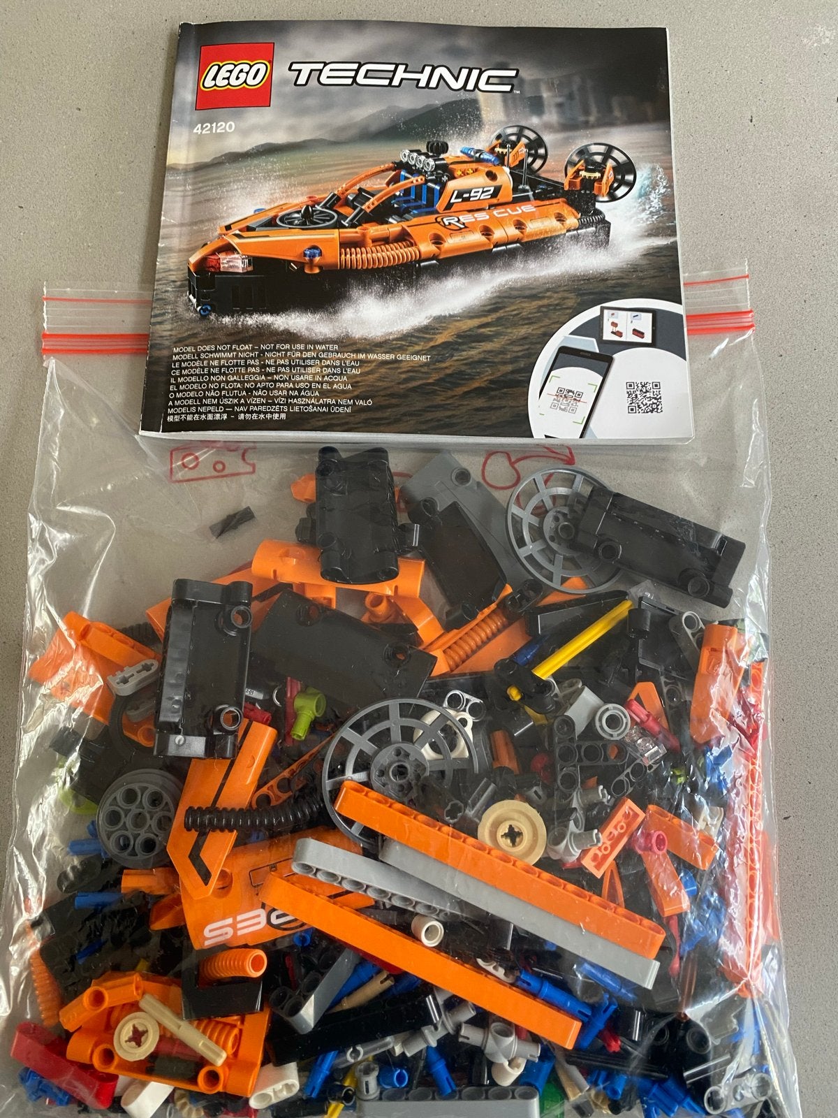 LEGO Technic 42120 Hovercraft - Zonder doos, Ophalen of Verzenden, Gebruikt, Overige merken