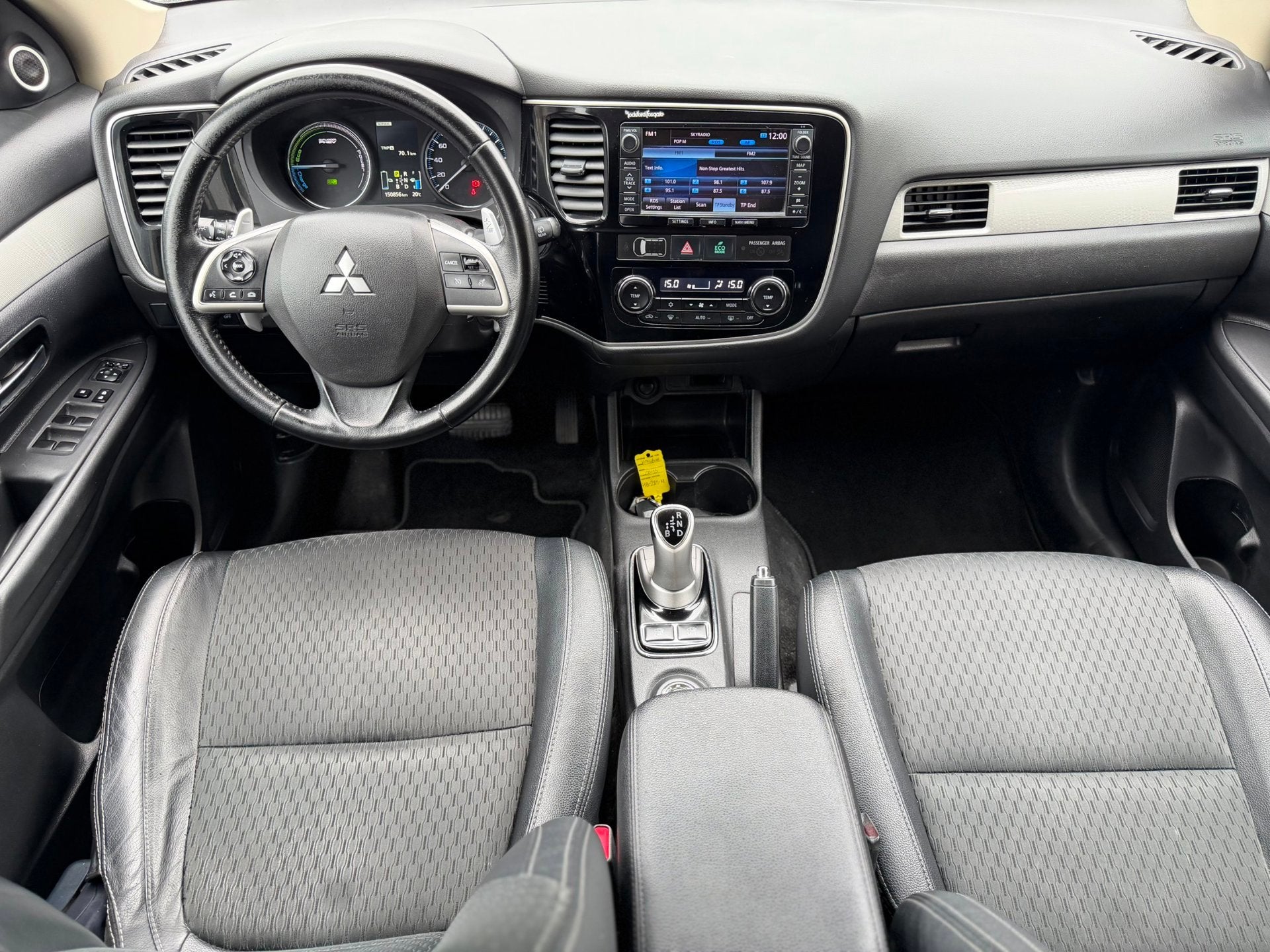 Mitsubishi Outlander 2.0 PHEV Executive Edition/ X-Line pakk, Auto's, Zwart, 4 cilinders, Leder en Stof, Start-stop-systeem
