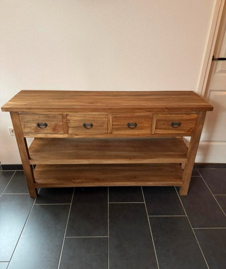 Sidetable | Ladekast | Bijzettafel | Mangohout, Huis en Inrichting, Tafels | Sidetables, Ophalen, Robuust, landelijk, teak, Zo goed als nieuw