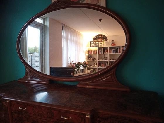 Antiek dressoir/buffetkast met spiegel, Antiek en Kunst, Ophalen