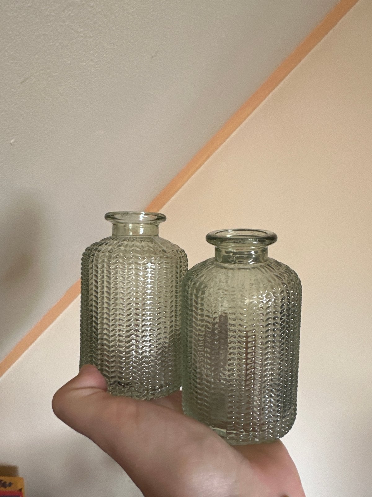Set van 2 decoratieve glazen vaasjes, Ophalen
