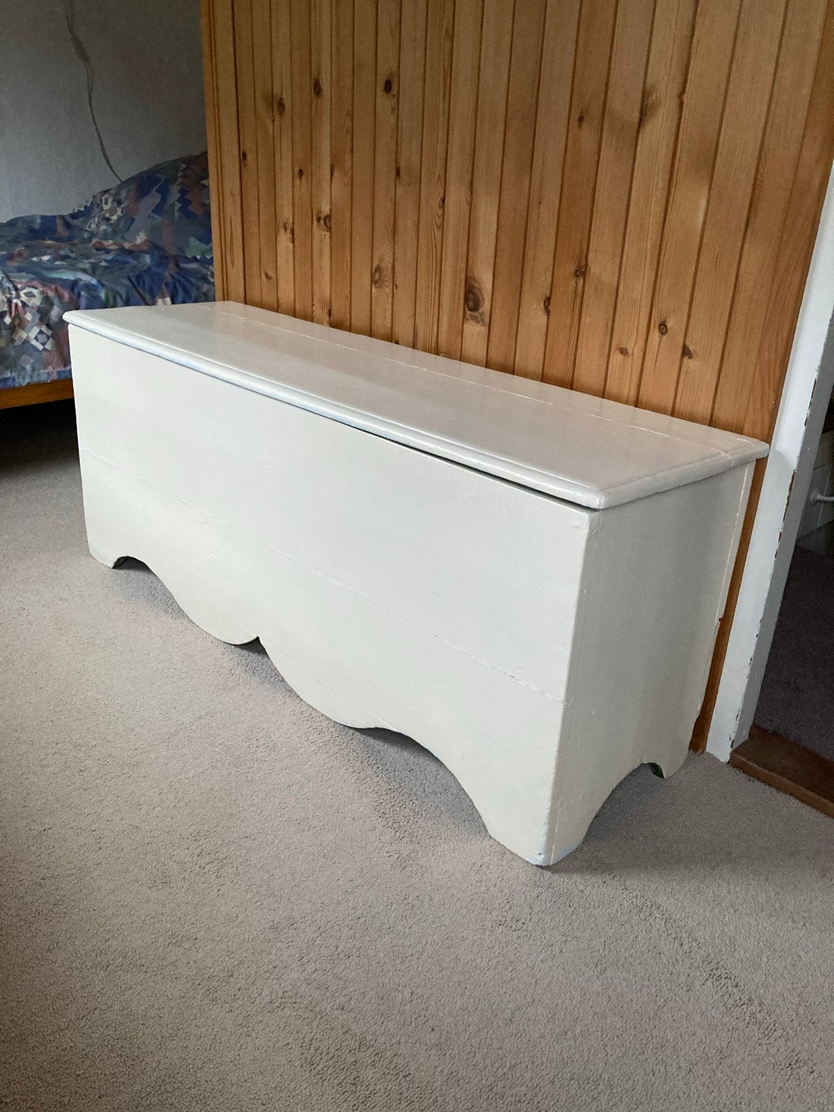 Witte dekenkist met 3 vakken, 126x40x50 cm, Ophalen, 50 – 75, Minder dan 50 cm, Gebruikt