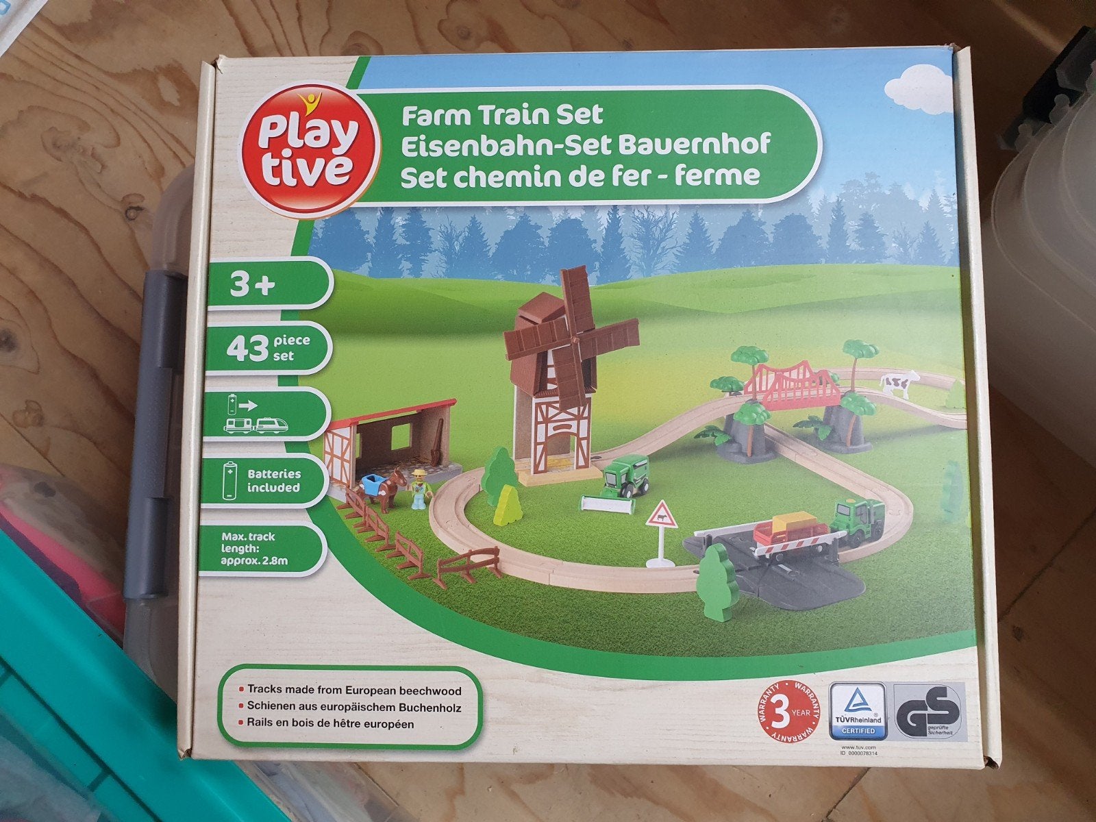 Nieuw Playtive Farm Train Set - 43-delige houten treinbaan, Ophalen, Nieuw, Jongen of Meisje