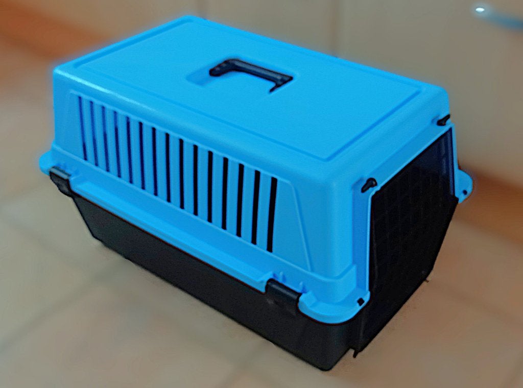 Ferplast Atlas 20 transportbox L - blauw/zwart - 58x37x32 cm, Dieren en Toebehoren, Ophalen