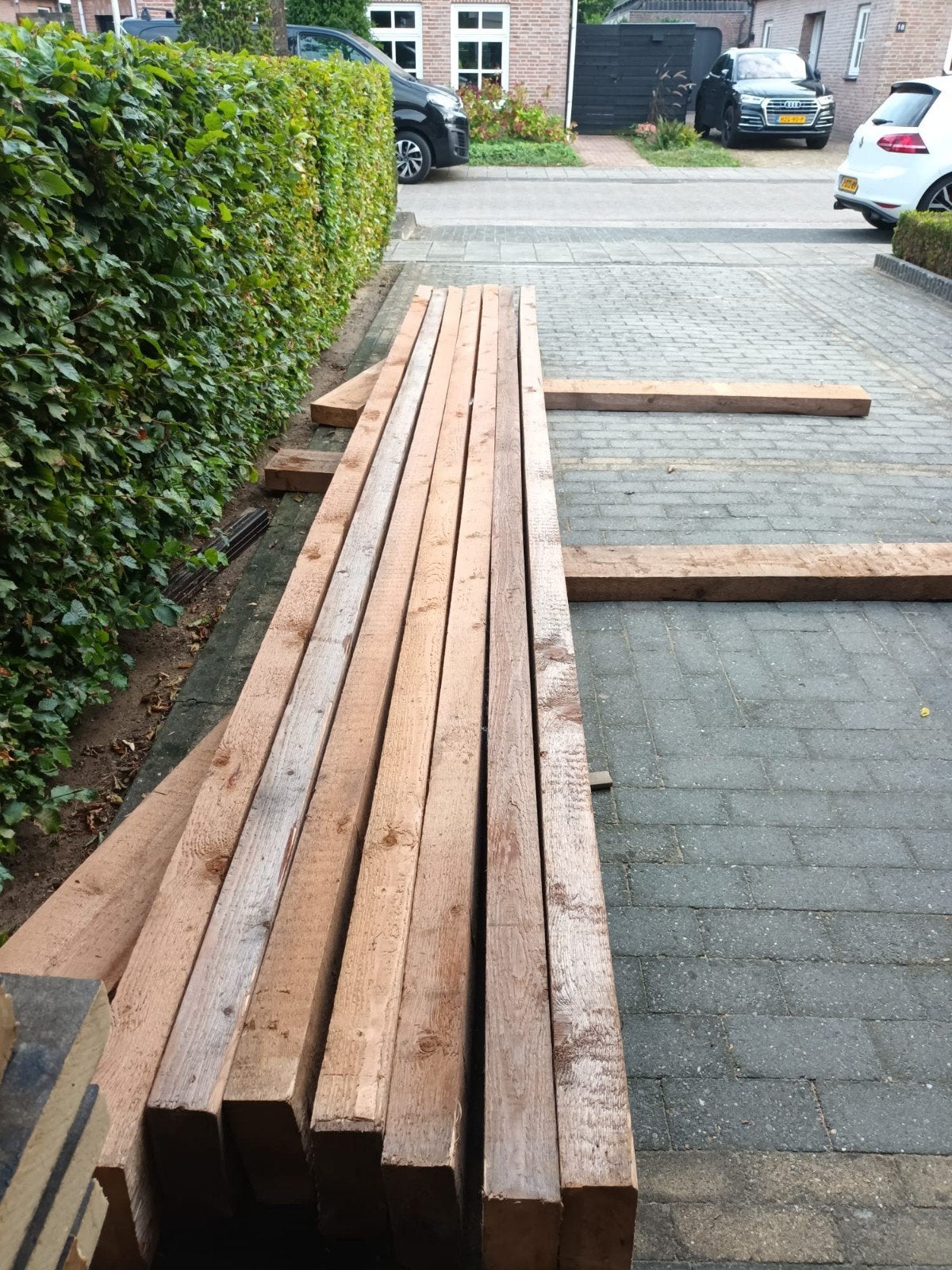 houten balken, Ophalen