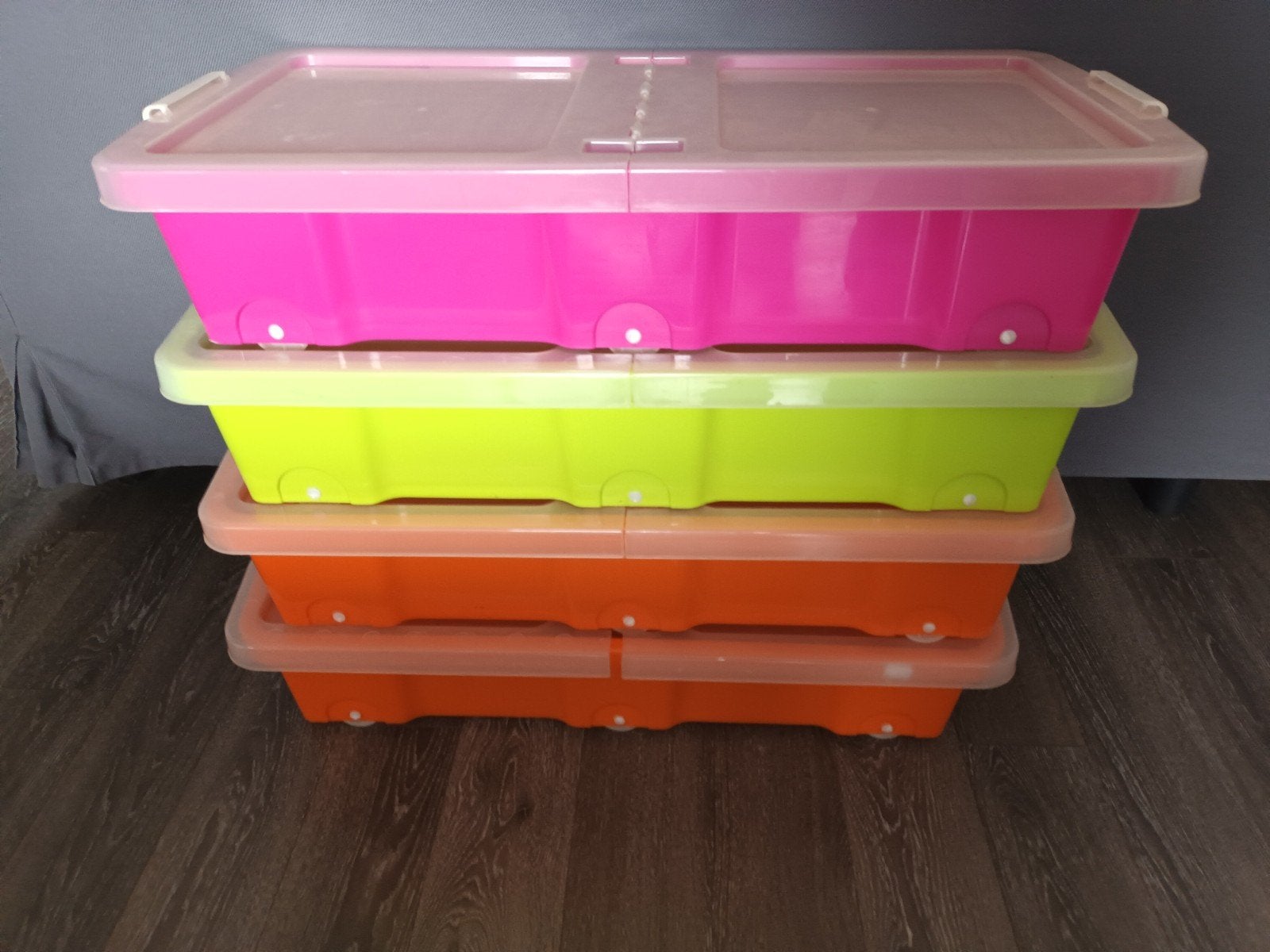 Opbergboxen met wieltjes - 4 stuks, Ophalen