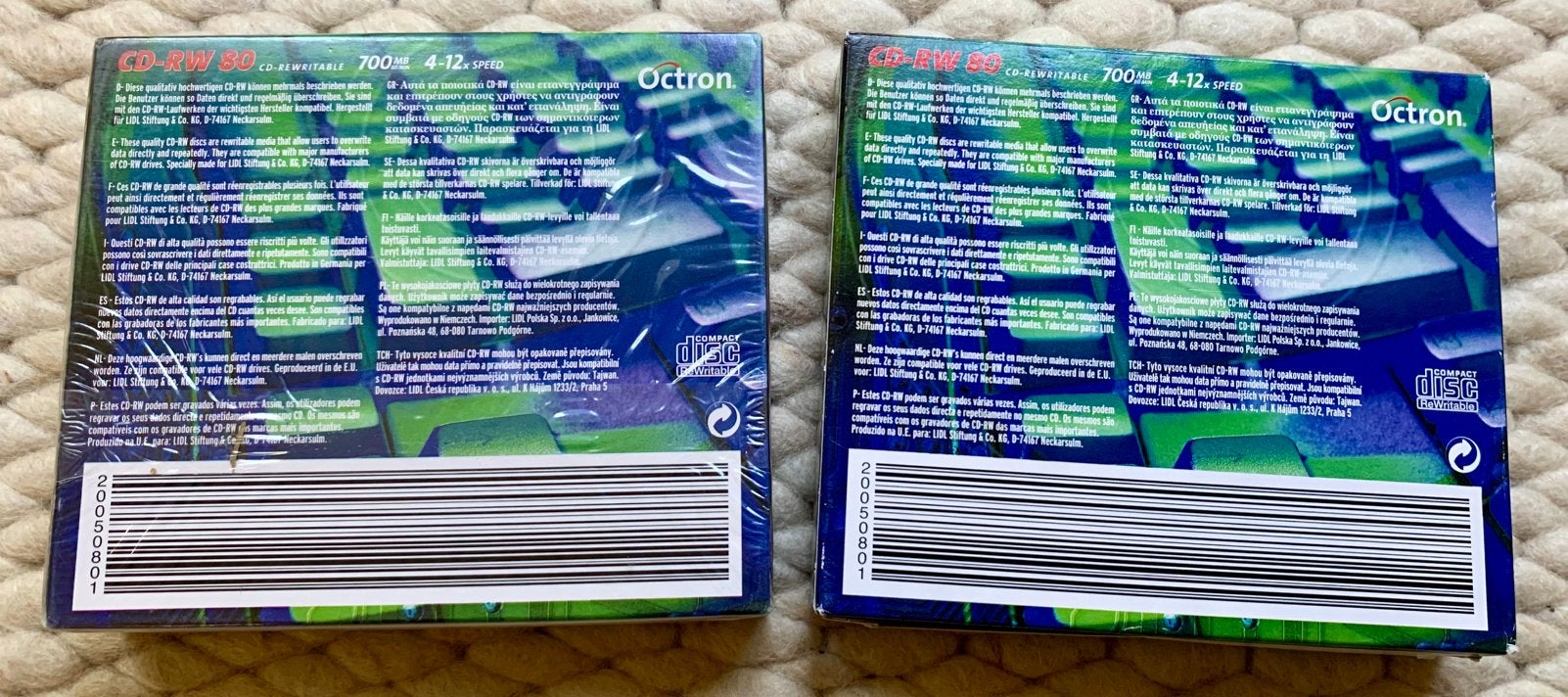 NIEUW 10 Octron CD-RW 80 min 700MB SlimBox CD-Rewritable NOS, Computers en Software, Verzenden, Herschrijfbaar, Overige typen