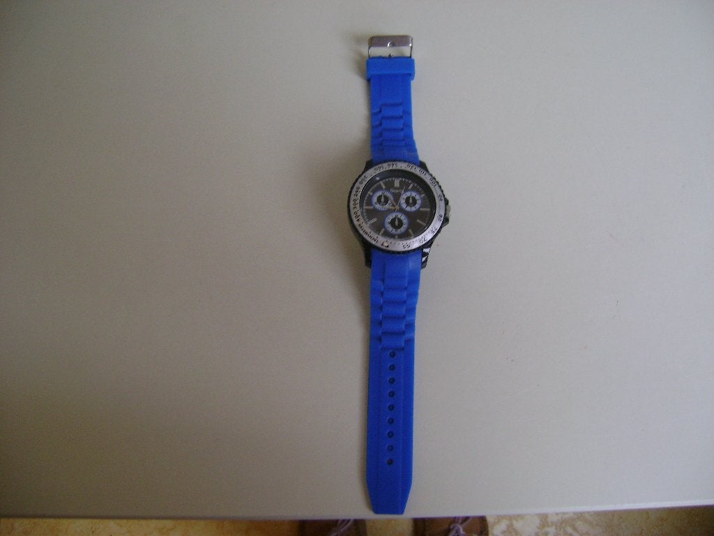 blauw horloge met kunststof band quarts stanley steele, Ophalen of Verzenden, Zo goed als nieuw, Blauw, Jongen