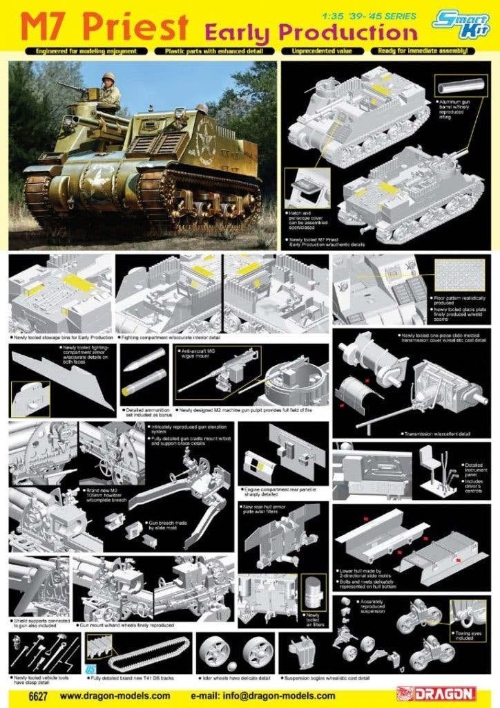 Dragon	6627	M7 Priest Early Production	1/35, Overige merken, Tank, Verzenden, 1:32 tot 1:50