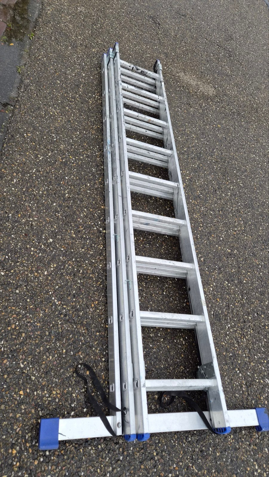 te koop 3 delige aluminium lader 3x9, Doe-het-zelf en Verbouw, Ophalen of Verzenden, 4 meter of meer