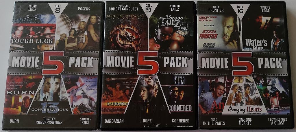 Dvd-Set *** MOVIE 5 PACK *** 3 stuks, Vanaf 12 jaar, Ophalen of Verzenden, Zo goed als nieuw