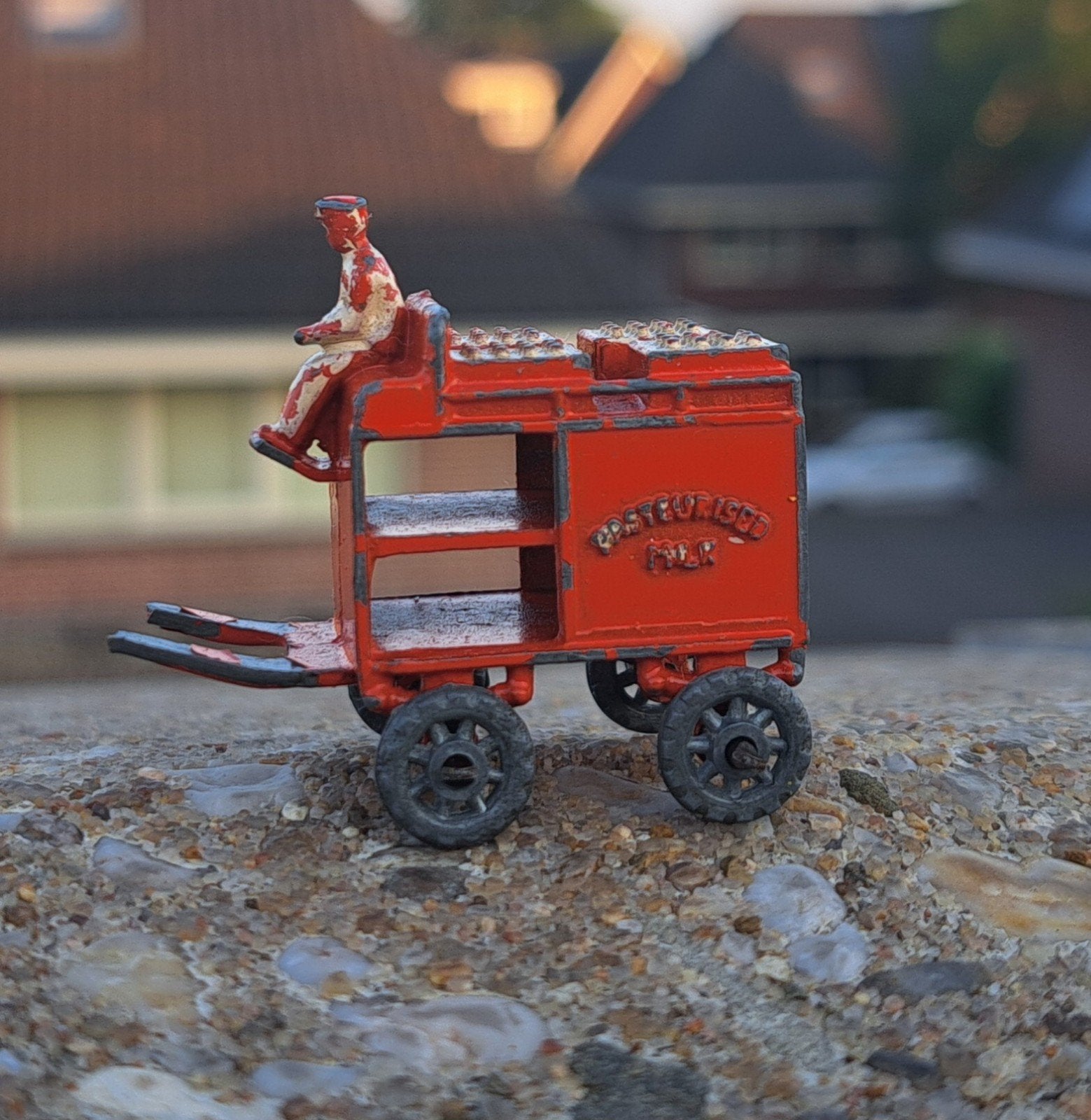 Lesney Matchbox No 7 Horse Drown Milk Cart 1955, Ophalen of Verzenden, Gebruikt