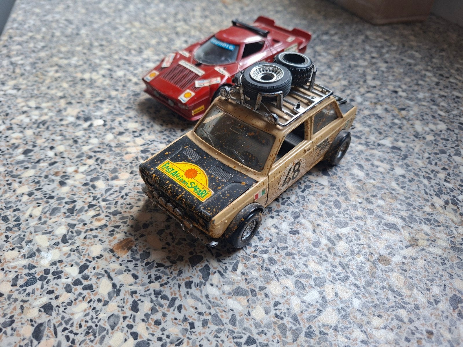 lancia stratos, Fiat128 rally auto's politoys/polistil italy, Ophalen of Verzenden, Zo goed als nieuw, Auto, Overige merken