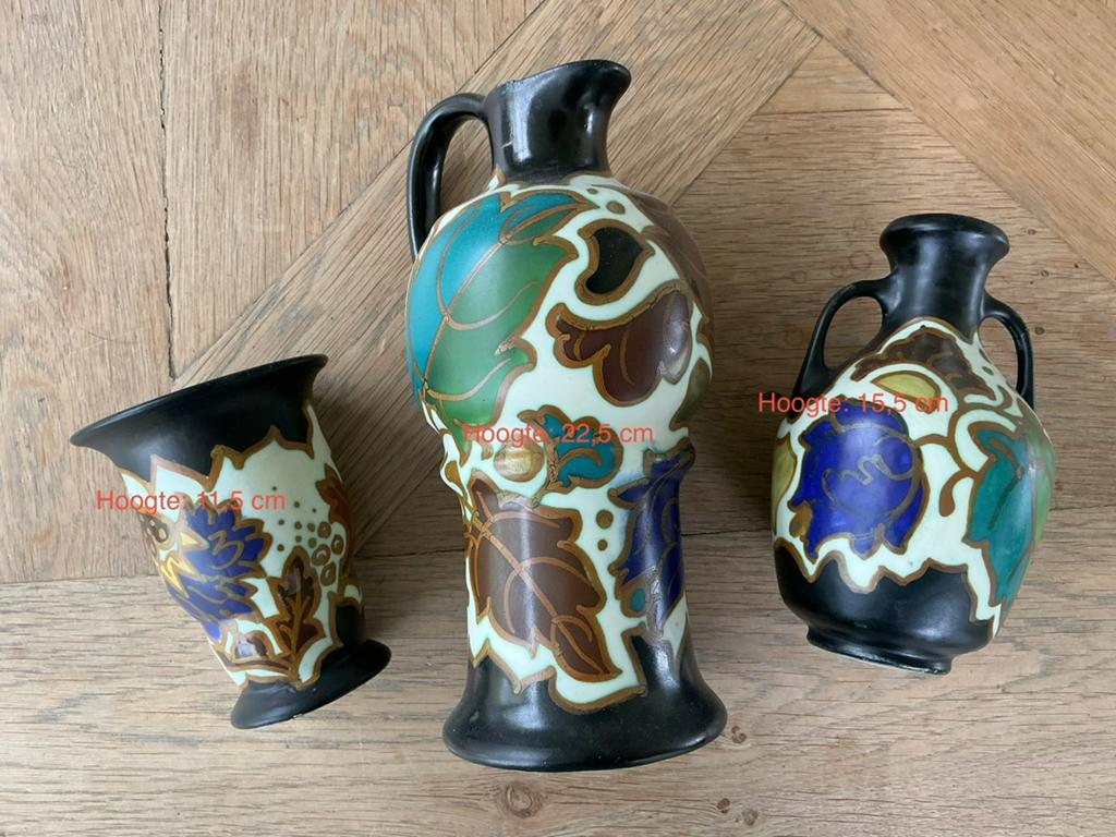 Gouda Holland vazen - Set van 3, Ophalen of Verzenden