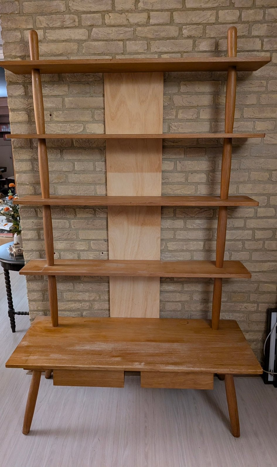 Vintage jaren 60 stokken kast met laden, Huis en Inrichting, Ophalen, Met plank(en), Gebruikt, Minder dan 150 cm