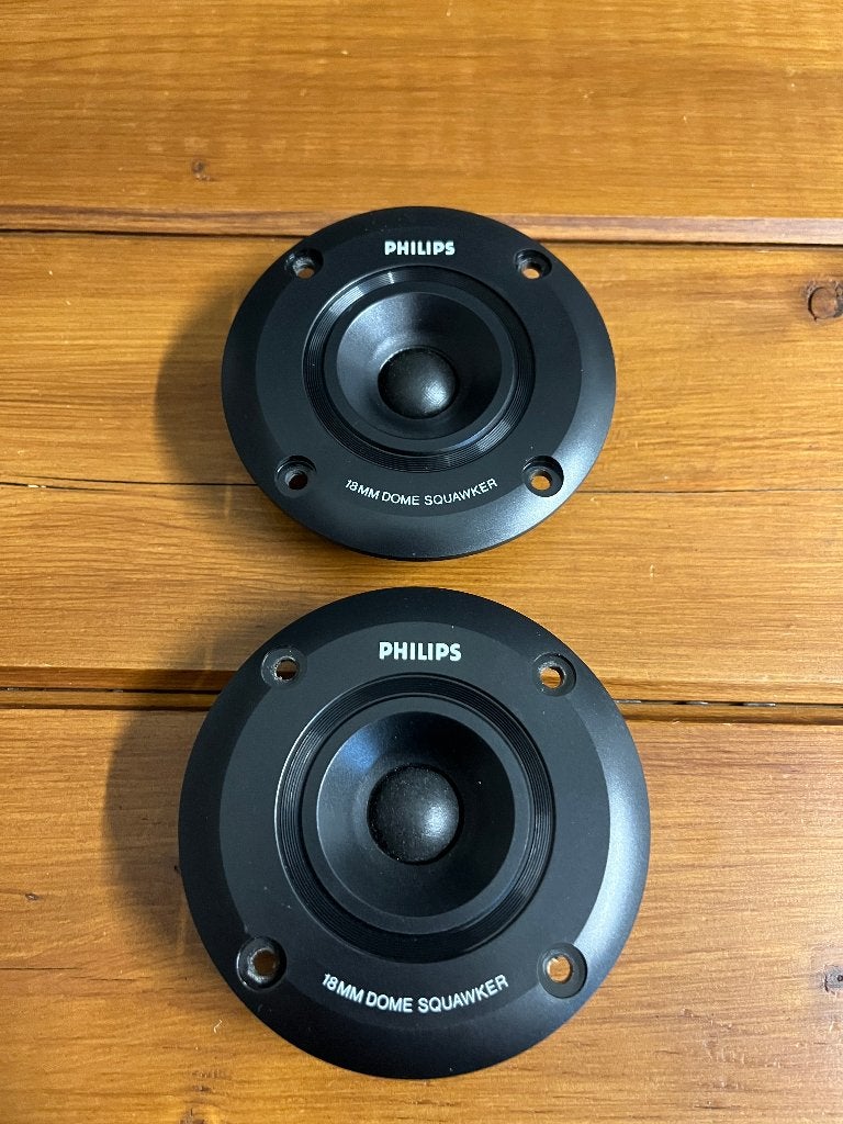 Twee losse middentoners 18mm Dome Squawker uit Philips FB290, Audio, Tv en Foto, Luidsprekers, Philips, Gebruikt, Overige typen