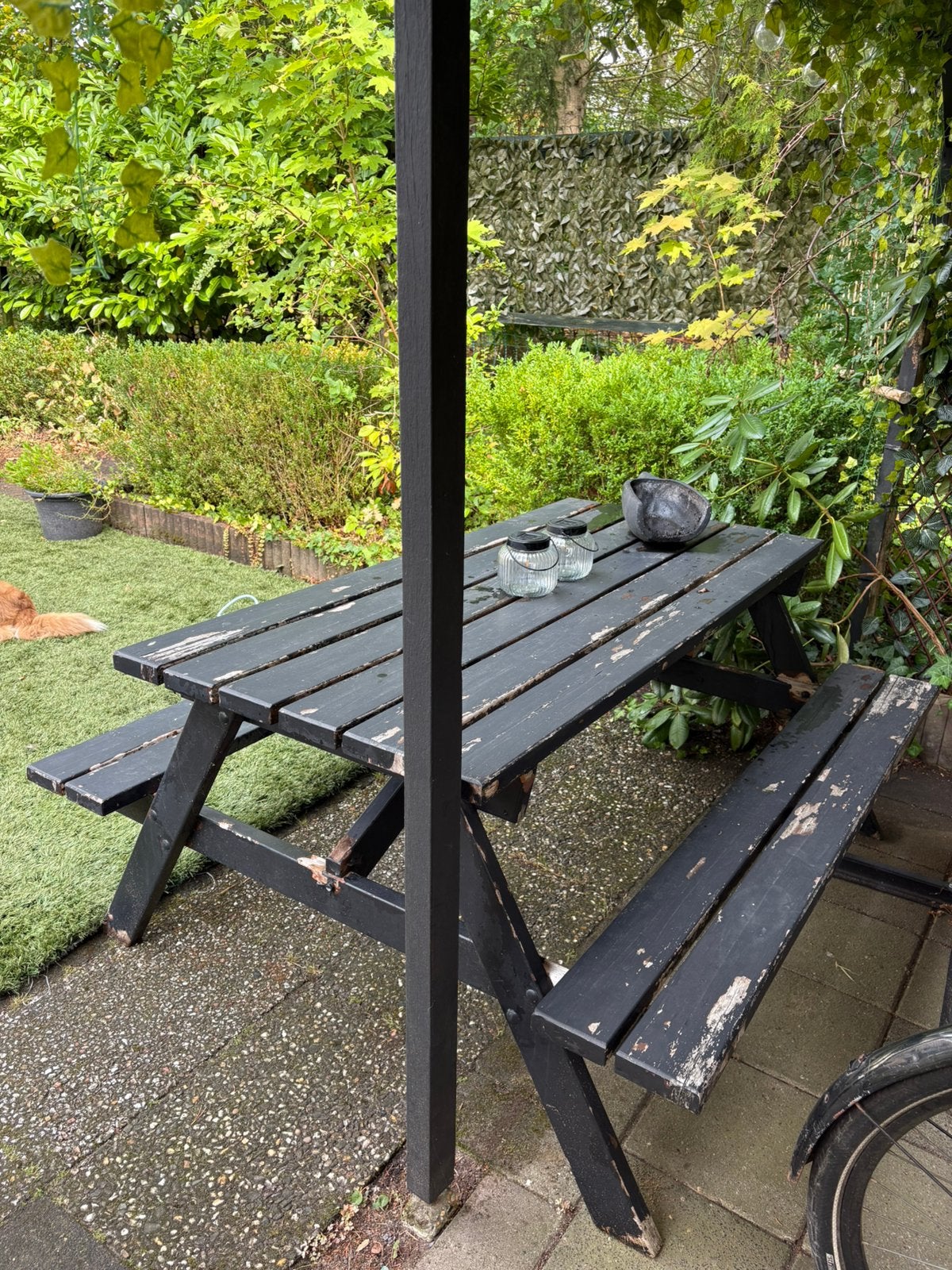 Picknicktafel zware kwaliteit, Ophalen, Zo goed als nieuw, Rechthoekig, Hout