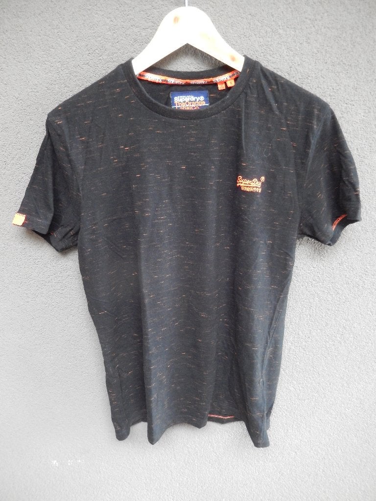 SuperDry shirt Black/Orange S, Zwart, Ophalen of Verzenden, Zo goed als nieuw, Maat 46 (S) of kleiner